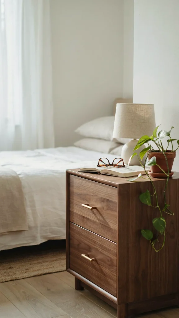 Space-Saving Nightstand Storage