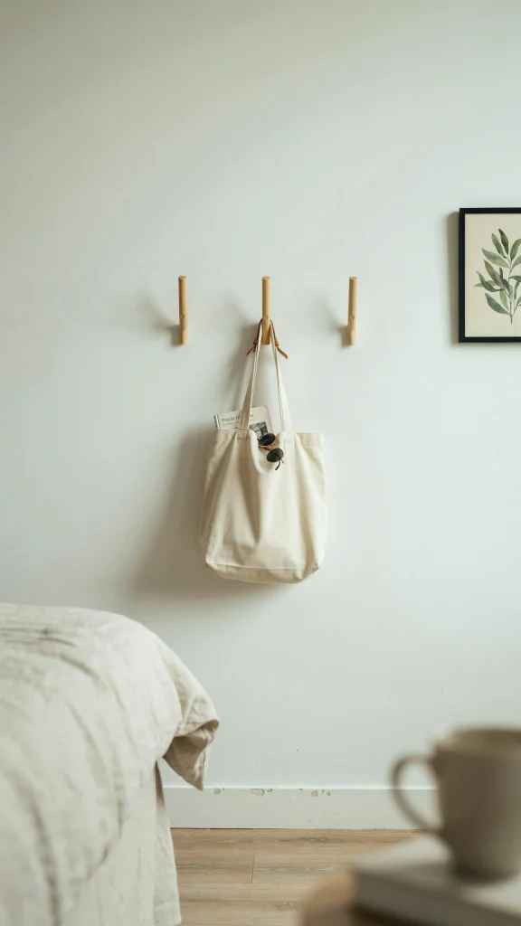 Wall Hook Storage for Small Bedrooms