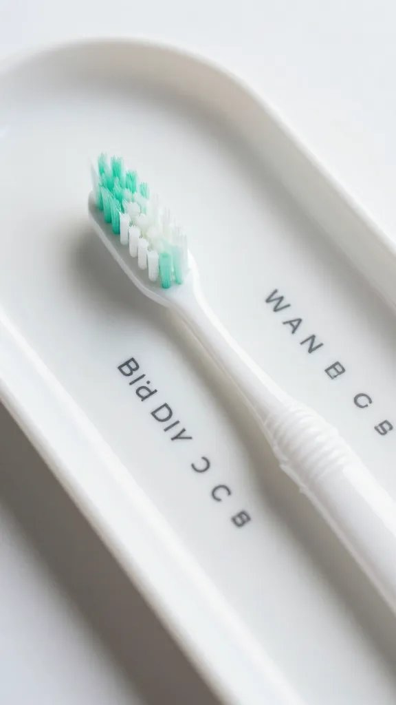 closeup toothbrush on labeled skincare zone tray
