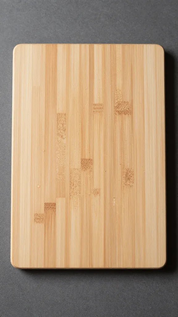closeup of a lone cutting board on a minimal prep zone