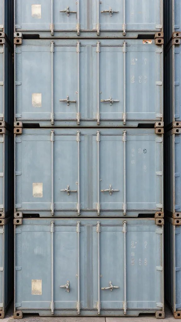 closeup of a single set of stackable containers in a organized storage area