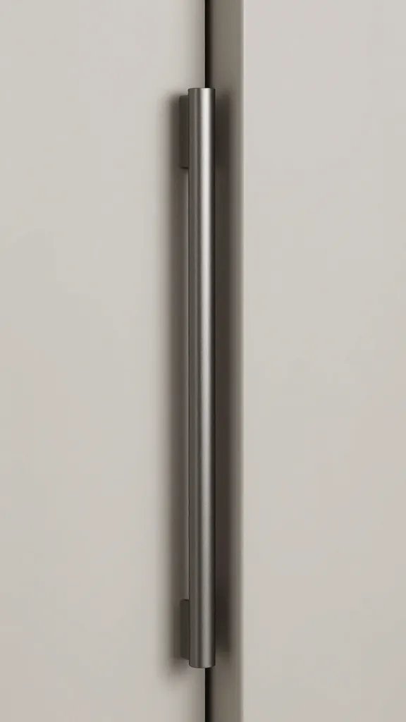 closeup of slim vertical spice rack mounted inside cabinet