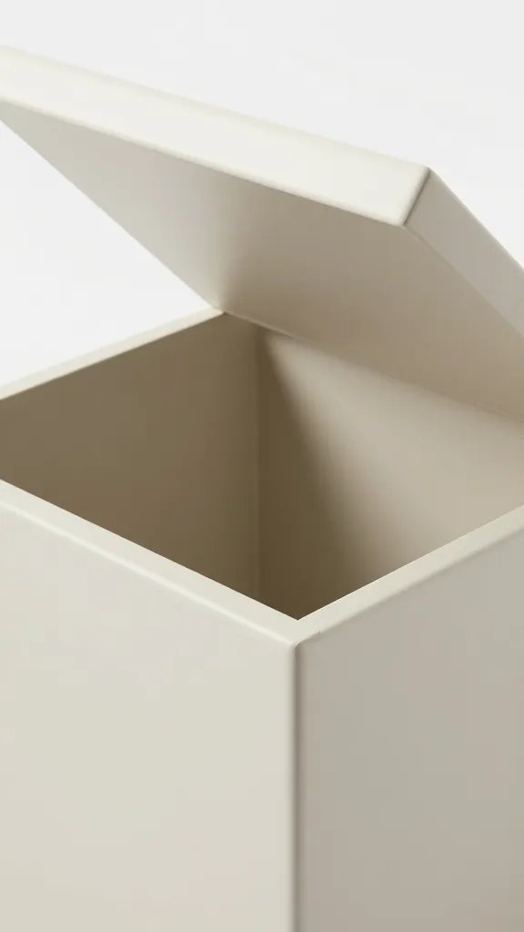 closeup ottoman with hidden storage lid open