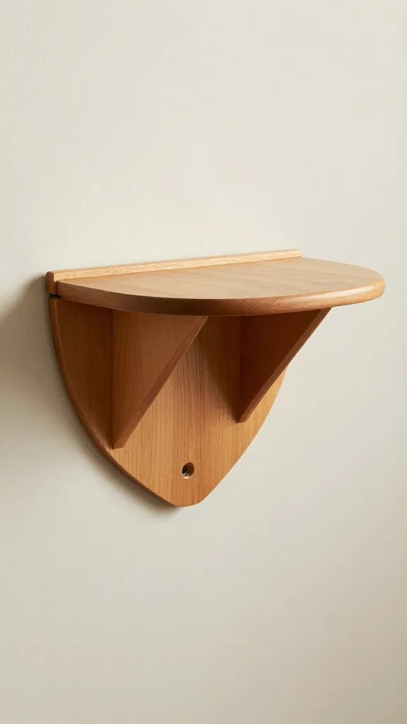 wall-mounted drop-leaf table folded against wall