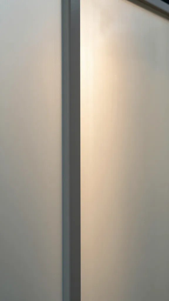 closeup of light streaming past a translucent divider between zones