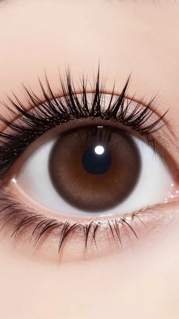Closeup of oversized eye decal with fur-tuzzled frame